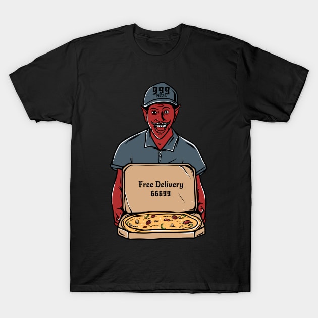 Pizza delivery man T-Shirt by PlasticGhost